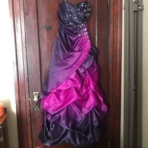 Purple and Pink size 3 Prom Dress